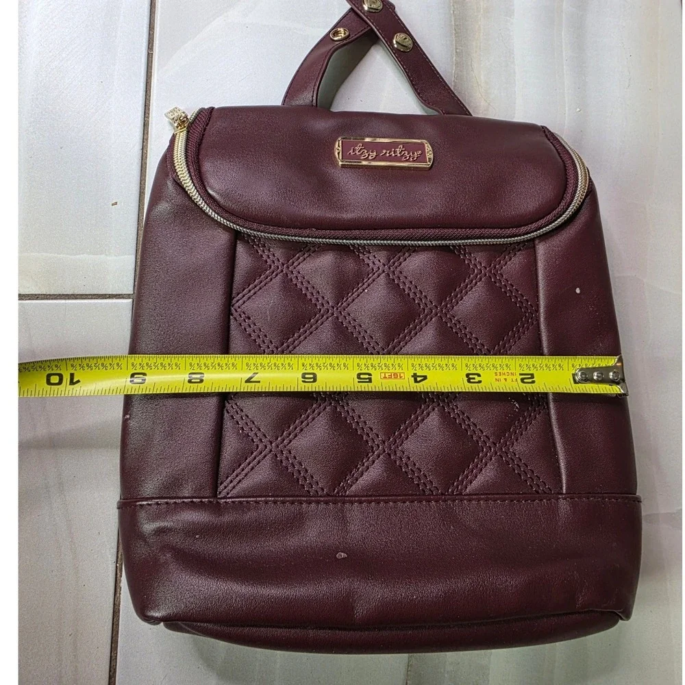 Itzy Ritzy Chill Like a Boss Insulated Bottle Bag‎ Burgundy Quilted Vegan S3